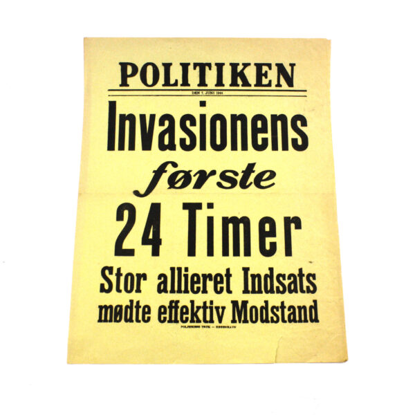 Løbeseddel fra Politikken – Invasionens første 24 timer